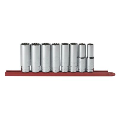 KDT80713 image(0) - GearWrench 8 Piece 1/2 Inch Drive 12 Point Deep SAE Socket Set