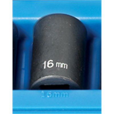 GRE2116M image(0) - Grey Pneumatic 1/2" Drive x 16mm Standard - 12 Point Socket
