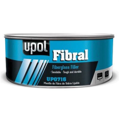 UPO0753 image(0) - U Pol Products FIBRAL UP0753 Fiberglass Filler, 600 mL Can, Yellow, Fibrous/Paste