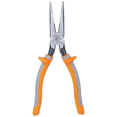 KLE2038RINS image(0) - Klein Tools Pliers, Long Nose Side-Cutters, Insulated, 8-Inch