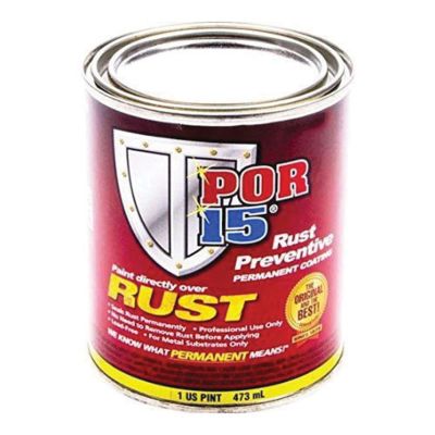 POI45008 image(0) - POR-15 INC 45008 High Performance Rust Preventive Coating, 1 pt Can, Gloss Black, 250 to 450 sq-ft/gal Coverage