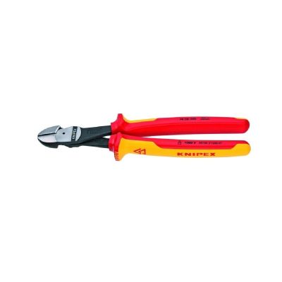 KNP7408250US image(0) - KNIPEX 10 Inch High Leverage Diagonal Cutters-1000V Insulated