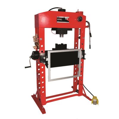 INT856ASD image(0) - American Forge & Foundry Shop Press - 75 Ton Capacity - Foot Operated Air Motor/Manual Pump W/ Hydraulic Ram - Built In Polycarbonate Press Guard - 10 pc  Pin & Bearing Press Adapter Set Included - SUPER DUTY