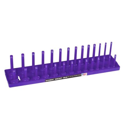 HNE1207 image(0) - Hansen Global 1/2 Inch Standard 2 Row Regular/Deep Socket Holder Tray - Purple