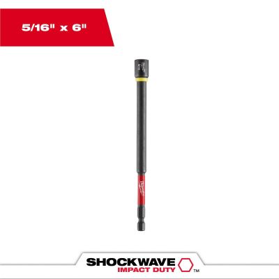 MLW49-66-4583 image(0) - Milwaukee Tool SHOCKWAVE Impact Duty 5/16 Inch x 6 Inch Magnetic Nut Driver