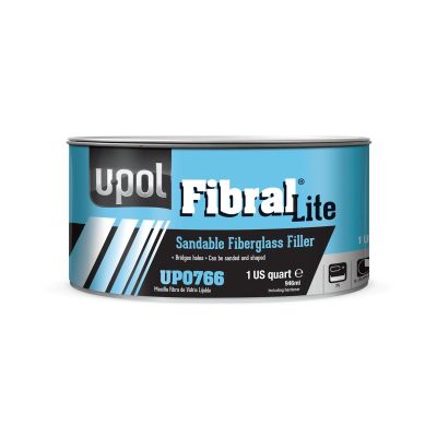 UPO0766 image(0) - U Pol Products FIBRAL LITE UP0700 Lite Fiber Glass Filler, 1 Quart Tin, Yellow Fibrous Paste