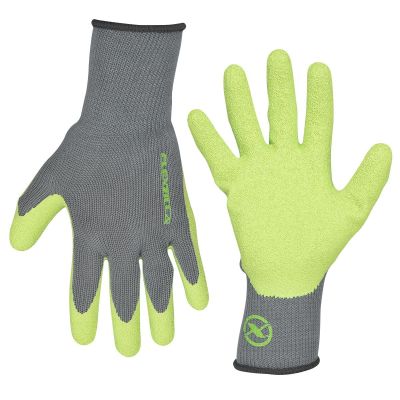 LEGGC240L image(0) - Legacy Manufacturing Flexzilla&reg; Crinkle Latex Dip Gloves, Gray/ZillaGreen&trade;, L