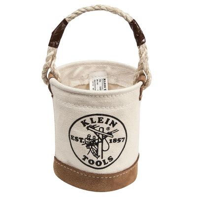 KLE5104S image(0) - Klein Tools Canvas Bucket, Leather Bottom, Swivel Snap, 12-Inch