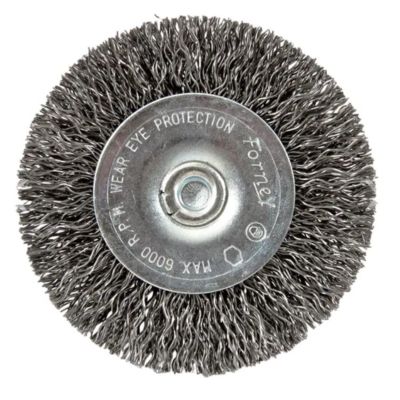 FOR72733 image(1) - Forney Industries Wire Wheel, Crimped, 2-1/2 in x .012 in x 1/4 in Hex Shank