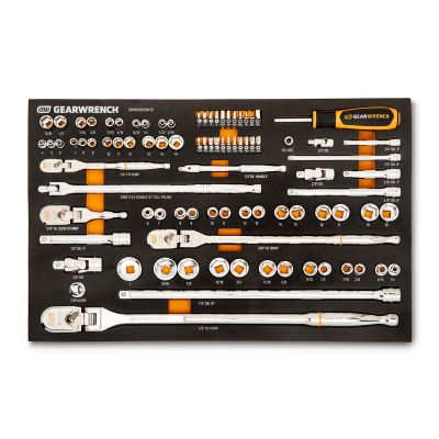 KDTGWMS120CBMTS image(0) - GEARWRENCH 89 Piece 1/4", 3/8" & 1/2" Drive 120XP Mechanics Tool Set in Foam Tray