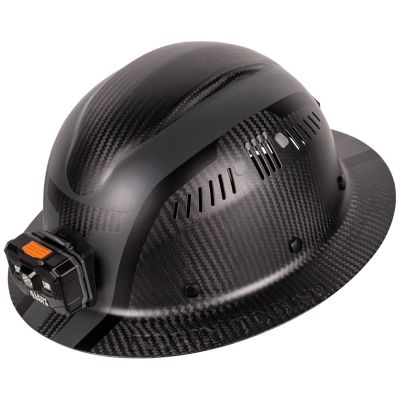 KLE60512 image(0) - Klein Tools Klein Carbon Fiber Full Brim Hard Hat with Headlamp, Titan