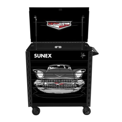 SUN8056FDBK57 image(0) - SUNEX Tony Squindo 57 Chevy Premium Full Drawer Black Service Cart