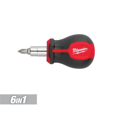 MLW48-22-2762 image(0) - Milwaukee Tool 6-IN-1 Stubby Multi-Bit Screwdriver