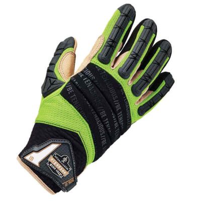 ERG17794 image(0) - Ergodyne 924LTR L Lime Leather-Reinf Hybrid DIR Gloves