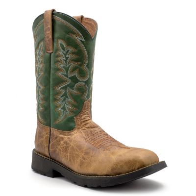 FSIA8832-13D image(0) - AVENGER Work Boots Spur - Men's Cowboy Boot - Square Toe - CT|EH|SR|SF|WP|HR - Brown / Green - Size: 13 - D - (Regular)