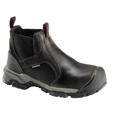 FSIA7341-13M image(0) - Avenger Work Boots Avenger Work Boots - Ripsaw Romeo Series - Men's Mid-Top Slip-On Boots - Aluminum Toe - IC|EH|SR|PR - Black/Black - Size: 13M