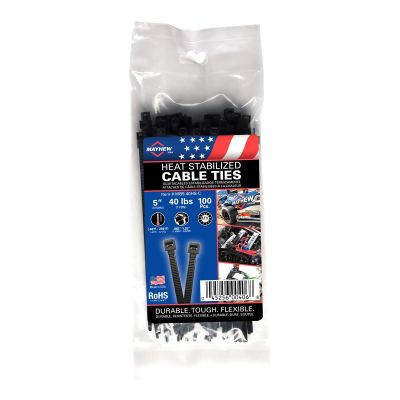 MAYMB5-40HS-C image(0) - Mayhew 5" 40 lbs Heat Stable Cable Ties 100/Bag
