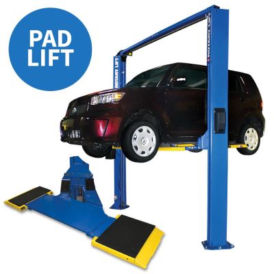 ROTSPOA7N14X5 image(0) - Rotary SPOA7 - 2- Stage Low Profile Two-Post Lift, Asymmetrical w/ Movable Pad (7,000 LB. Capacity) 73 5/8" Rise