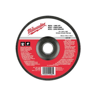 MLW49-94-6340 image(0) - 6" x 1/4" x 7/8" Grinding Wheel (Type 27)