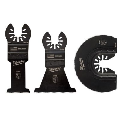 MLW49-10-9004 image(0) - Milwaukee OPEN-LOK 3PC WOOD CUTTING MULTI-TOOL BLADE VARIETY PACK