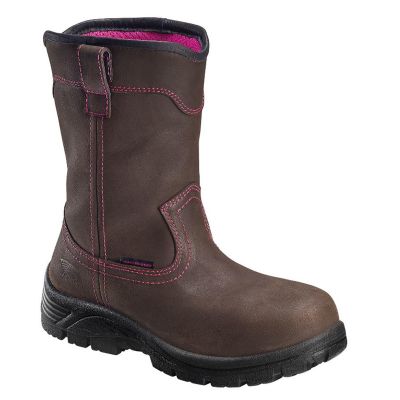 FSIA7146-6M image(0) - Avenger Work Boots Avenger Work Boots - Framer Wellington Series - Women's Mid-Calf Slip-On Work Boots - Composite Toe - IC|EH|SR - Brown/Black - Size: 6M