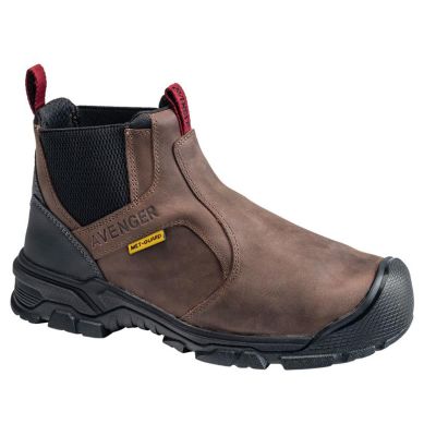 FSIA7342-6M image(0) - Avenger Work Boots Avenger Work Boots - Ripsaw Romeo Series - Men's Mid-Top Slip-On Boots - Aluminum Toe - IC|EH|SR|PR|MT - Brown/Black -Size: 6M
