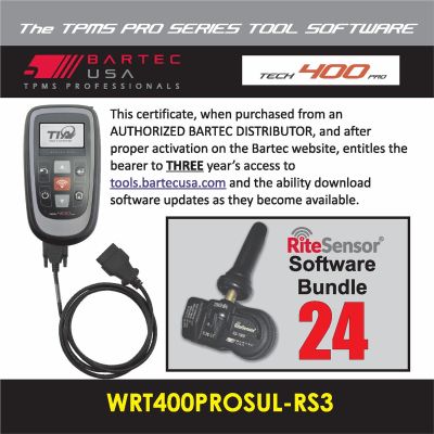 BATWRT400PROSULRS3E image(0) - 3 Year Software License for the Tech400PRO w/ 24 RITE-SENSORS