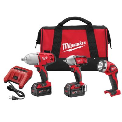 MLW2696-23 image(0) - Milwaukee Tool M18 IMP WRENCH FLASHLIGHT 3-PC KIT