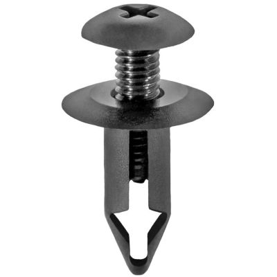 AVC16859 image(0) - AUVECO 16859 Push/Screw-Type with Closed End Engine Splash Shield Retainer, 9/16 in Dia Head, Nylon, Black