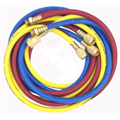 ROB60072 image(0) - Robinair 72 INCH SET OF THREE COLOR-CODED ENVIRO-GUARD HOSES FOR R-134A