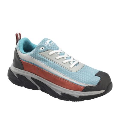FSIA670-7.5M image(0) - Avenger Work Boots - Electra Series - Women's Low Top Athletic Shoe - Aluminum Toe - AT | SD | SR - Grey | Turquoise - Size: 7.5M