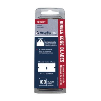 ASRAPBL-7054 image(0) - AccuTec Pro AccuTec Pro Single Edge Blade .012 1074 Alum Back 100SHLBL/CLM, CLM=CT, 50CT/CA