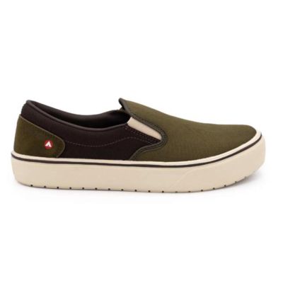 FSIAW7001-12D image(0) - AIRWALK AIRWALK - VENICE - Men's Canvas Slip On - CT|EH|SF|SR - Military Olive / Chocolate Brown - Size: 12 - D - (Regular)