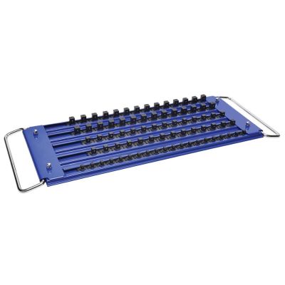 MTSLASTRAYB6PACK image(0) - Mechanic's Time Savers 5-Row Lock-A-Socket Tray 6 Pack (Blue)