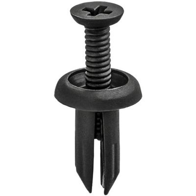 AVC21103 image(0) - AUVECO 21103 Push/Screw-Type with Open End Front Bumper Fascia Retainer, 10 mm Dia Head, Nylon, Dark Gray